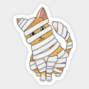 Cat Mummy (fluffy orange cat) Sticker